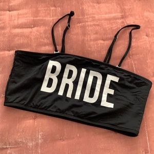 BRIDE Black Bandeau Bathing Suit Top